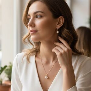 Elegant Gold and Pearl Jewelry Set